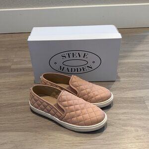 Steve Madden Blush Quilted Slip-Ons